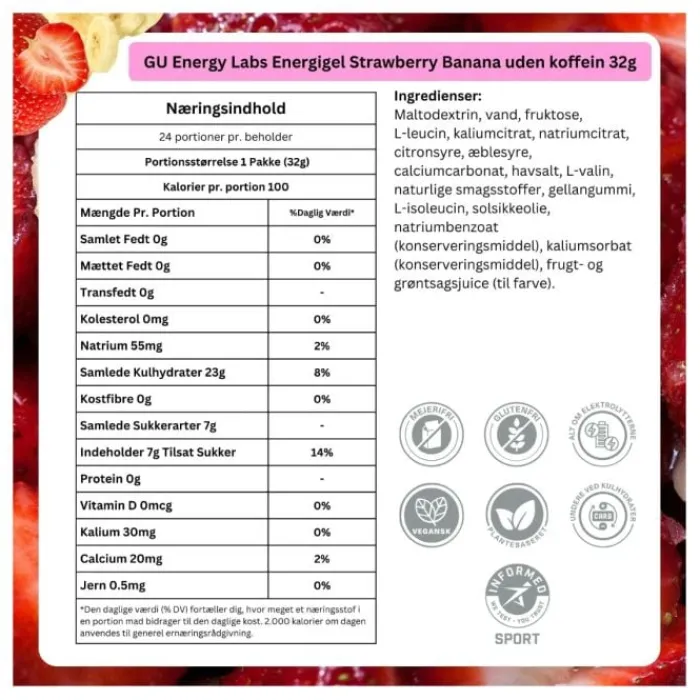 GU Energy Gel 24x32g (Strawberry Banana)